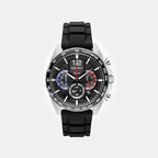 Essentials Men Quartz Black Dial Chronograph Silicone Watch SSB347P1