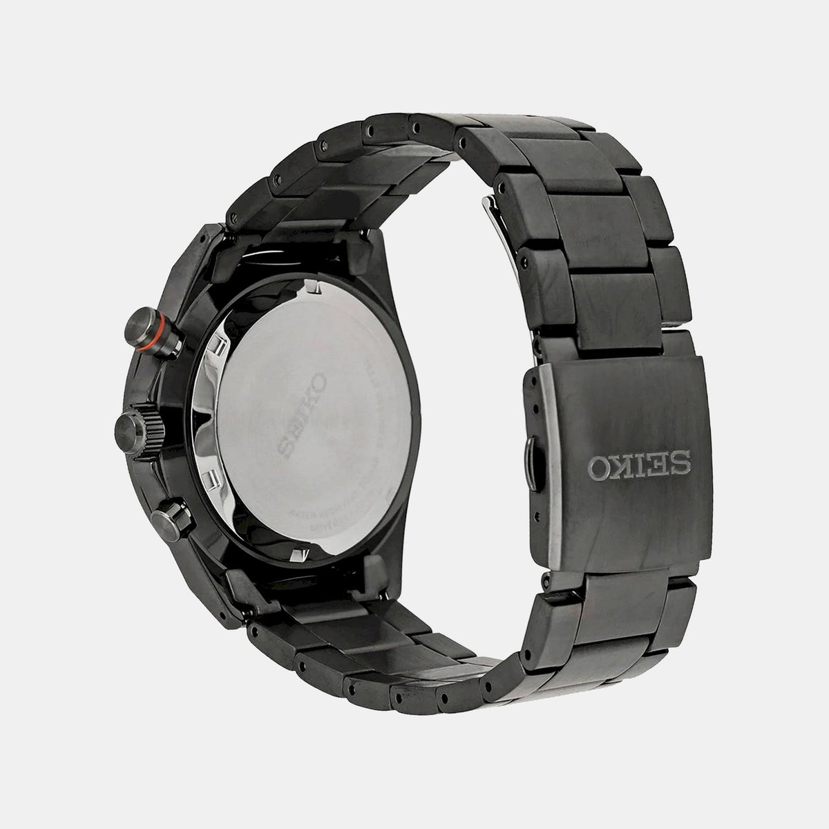 Dress Men Quartz Black Dial Chronograph Stainless Steel Watch SSB399P1