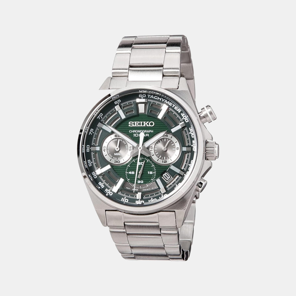 Seiko Round Green Chronograph watch