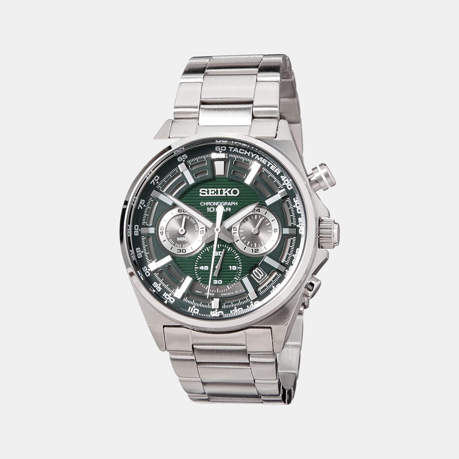 Seiko Round Green Chronograph watch