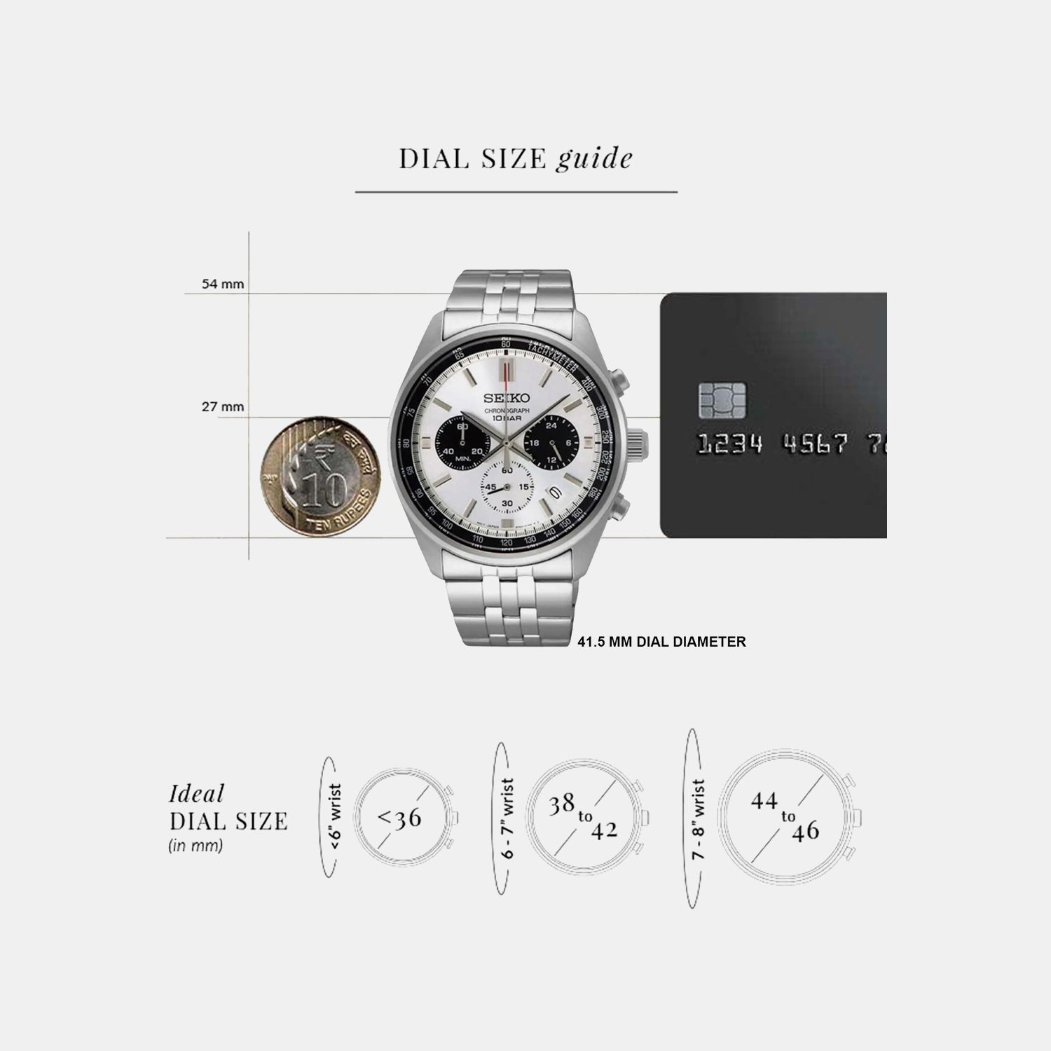 Dress Men Quartz White Dial Chronograph Stainless Steel Watch SSB425P1