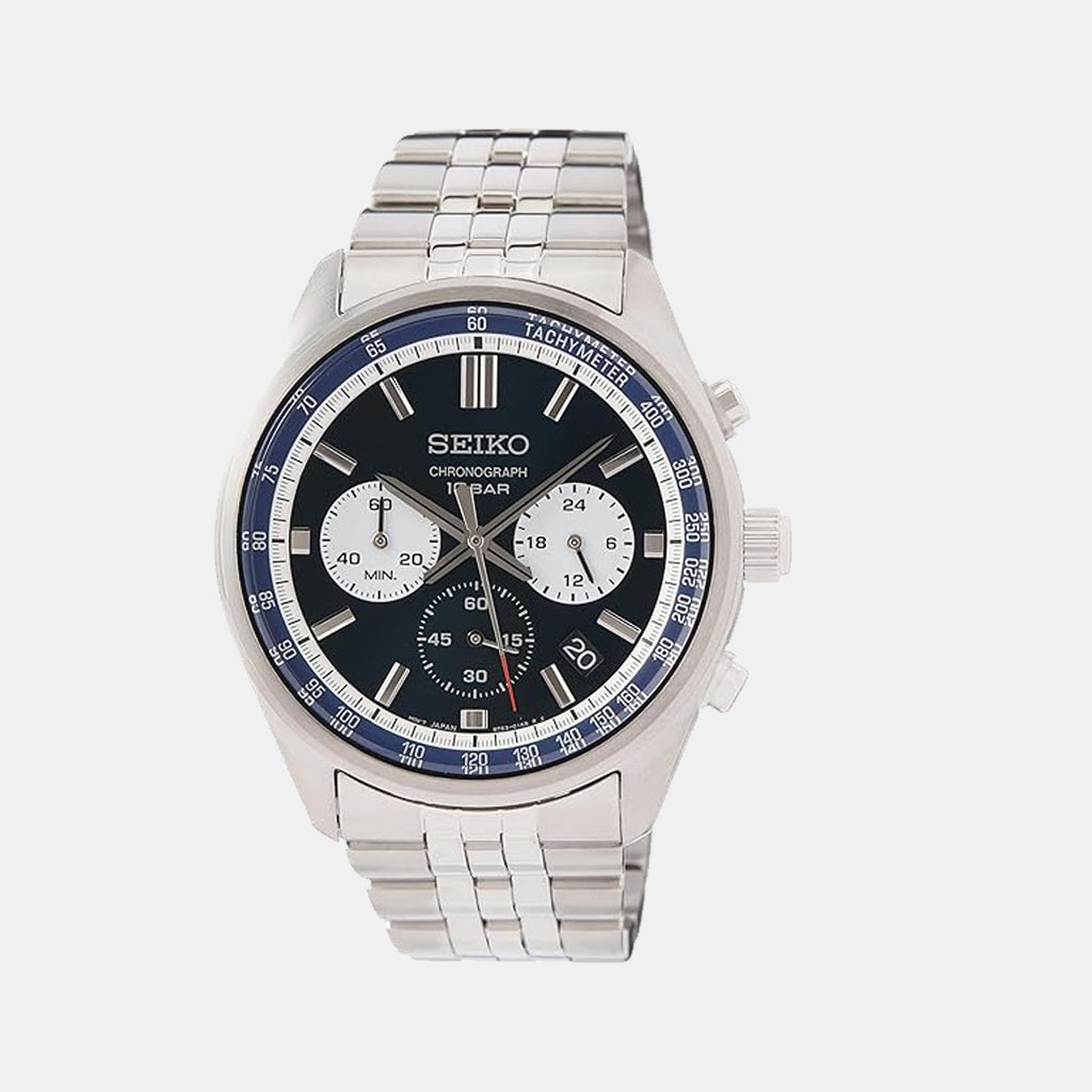 Seiko Round Blue Chronograph watch