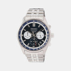 Dress Men Quartz Blue Dial Chronograph Stainless Steel Watch SSB427P1