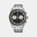 Dress Men Quartz Black Dial Chronograph Stainless Steel Watch SSB429P1