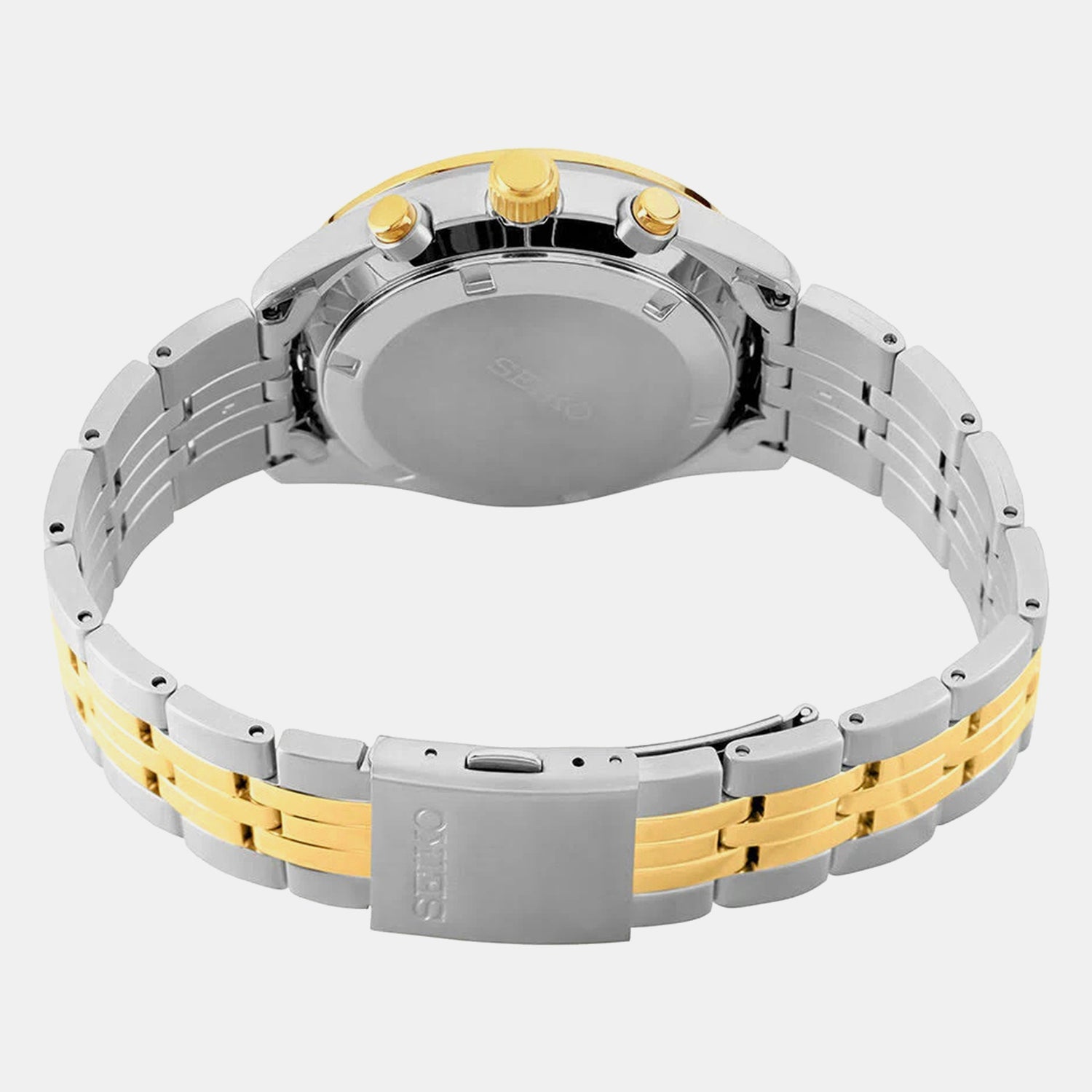 Dress Men Quartz Black Dial Chronograph Stainless Steel Watch SSB430P1