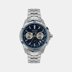 Coutura Men Quartz Blue Dial Chronograph Stainless Steel Watch SSB431P9