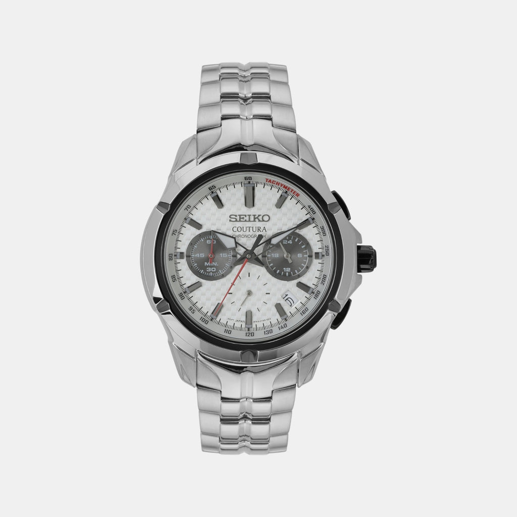 Coutura Men Quartz White Dial Chronograph Stainless Steel Watch SSB433P9