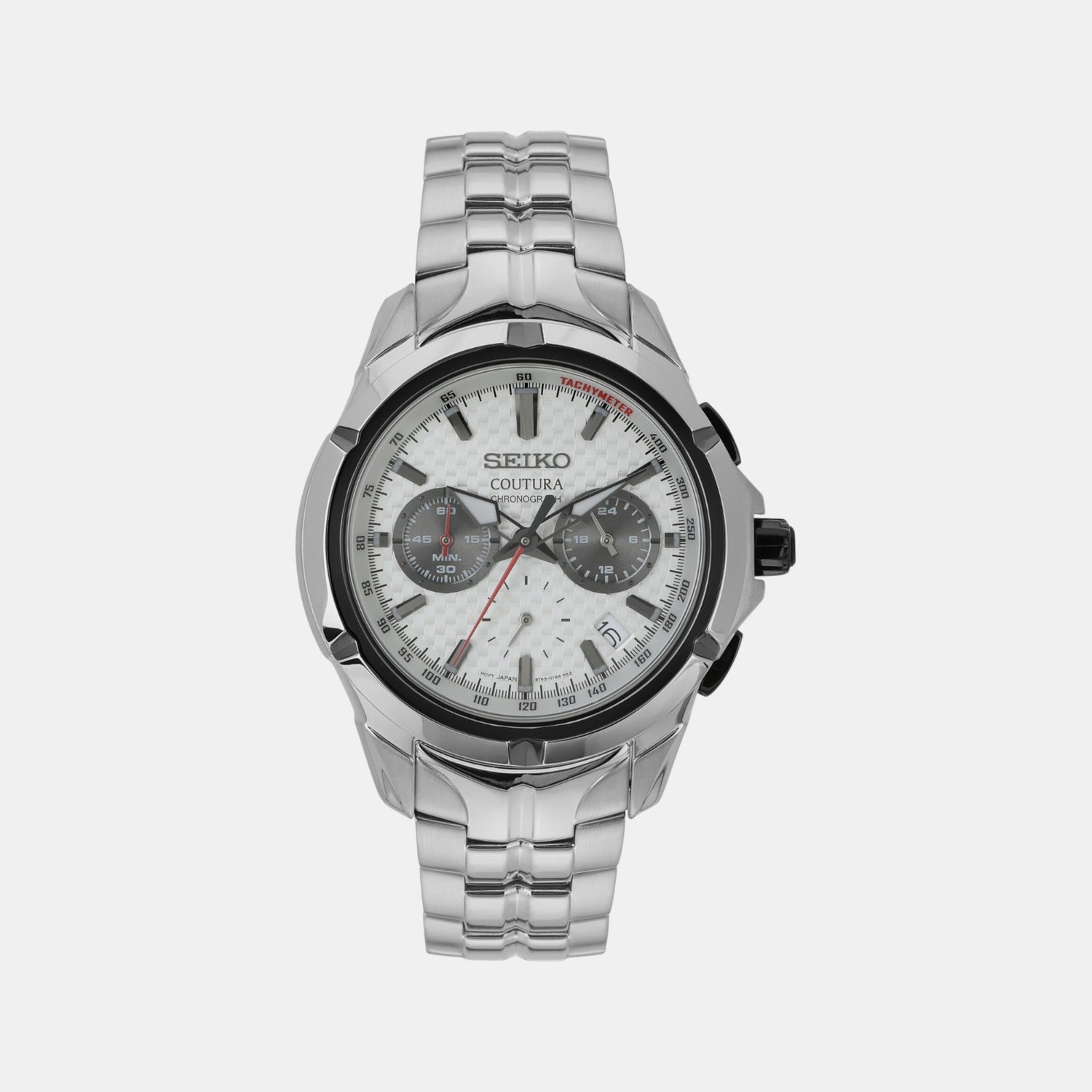 Coutura Men Quartz White Dial Chronograph Stainless Steel Watch SSB433P9