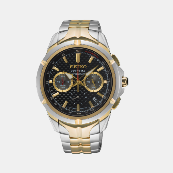 Seiko Round Black Chronograph watch