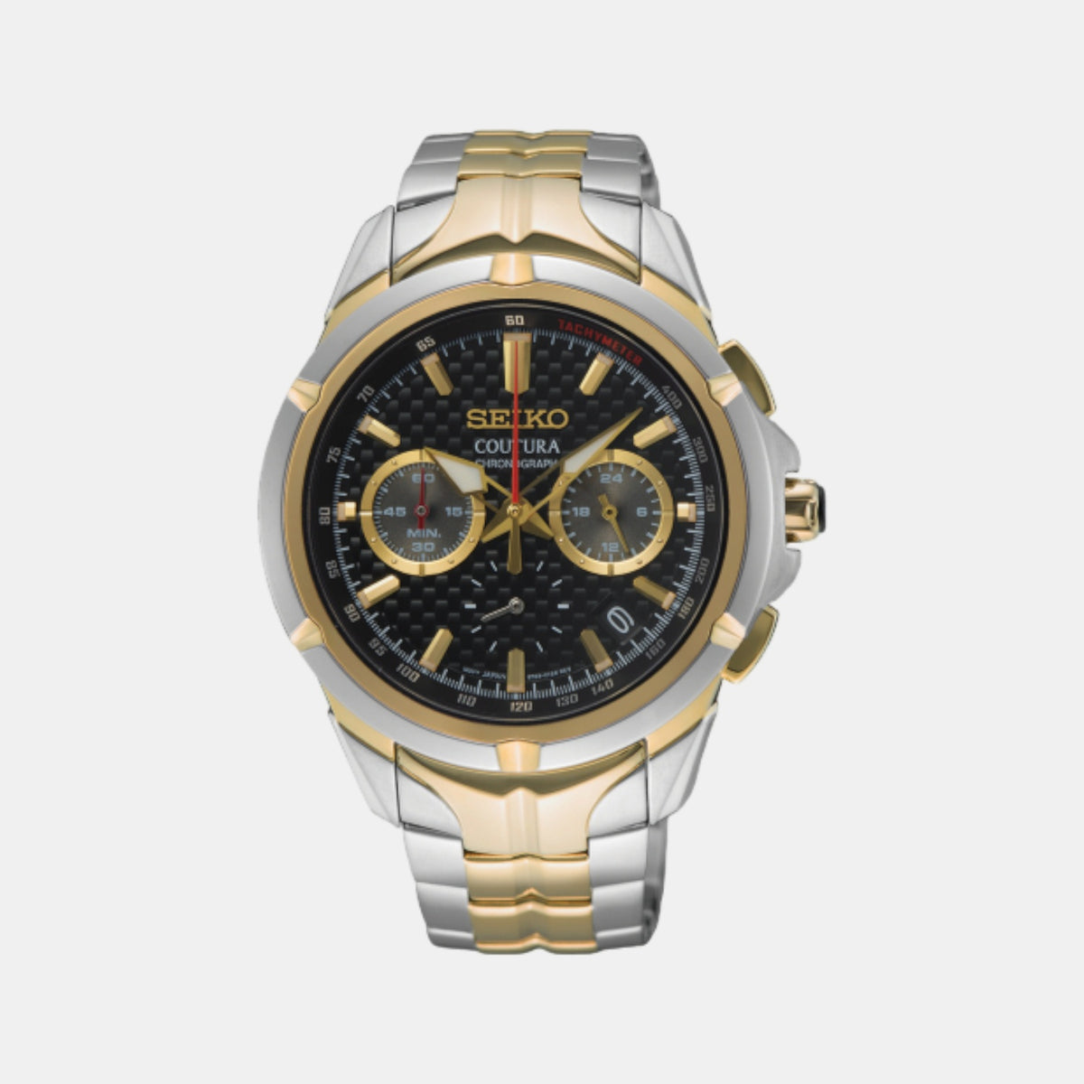 Coutura Men Quartz Black Dial Chronograph Stainless Steel Watch SSB434P9