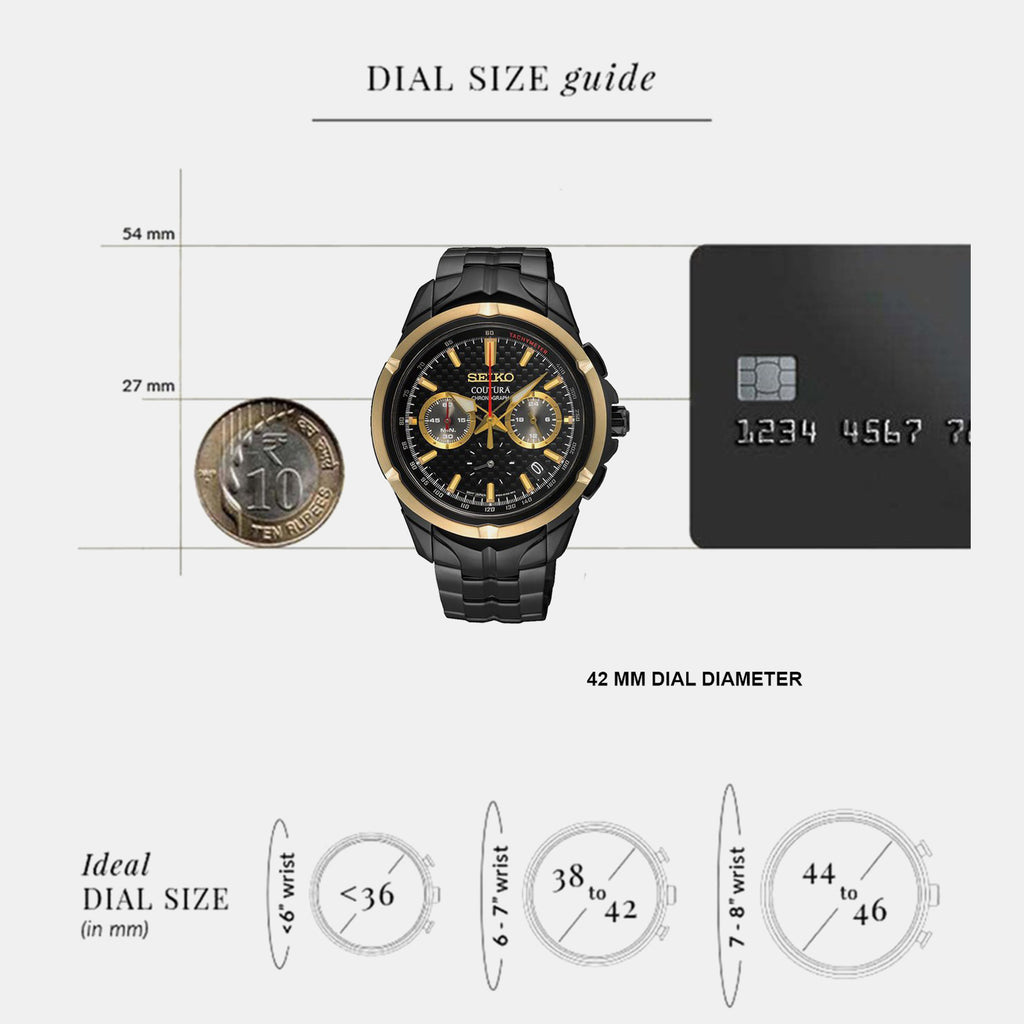 Coutura Men Quartz Black Dial Chronograph Stainless Steel Watch SSB442P1