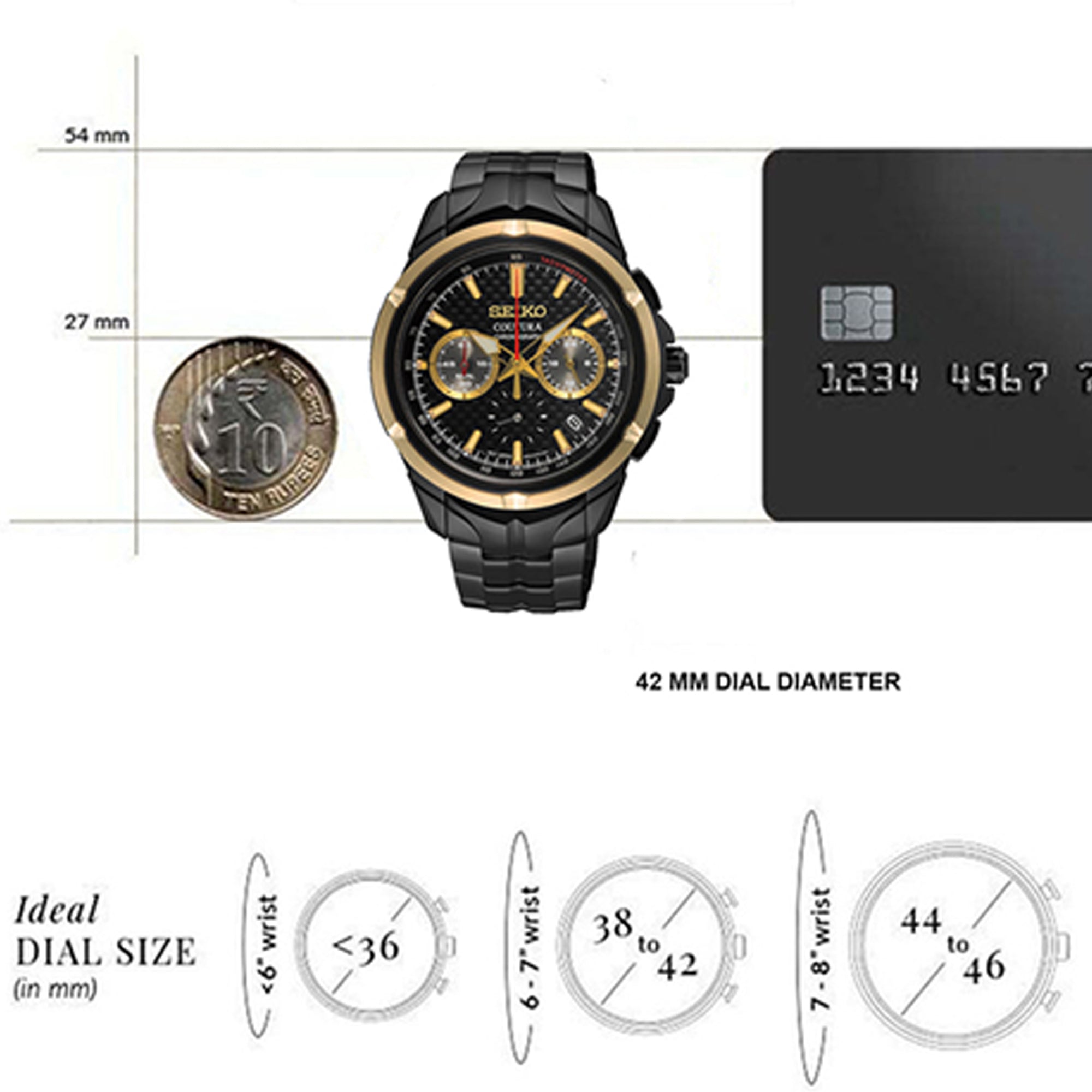 Seiko 42 mm Round Quartz watch