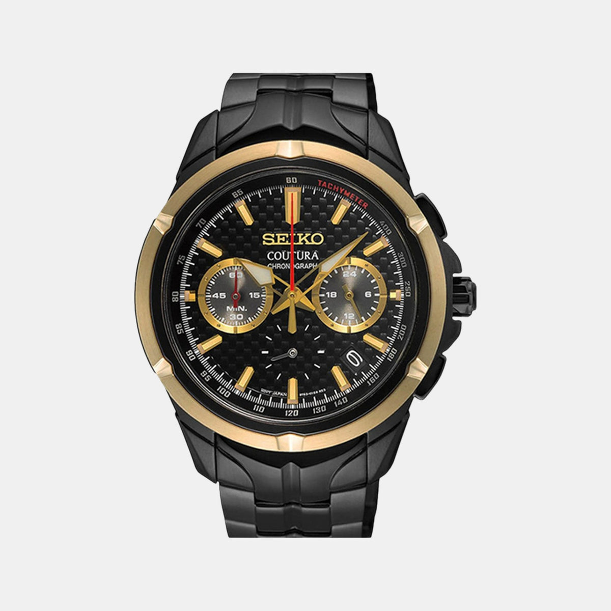 Coutura Men Quartz Black Dial Chronograph Stainless Steel Watch SSB442P1