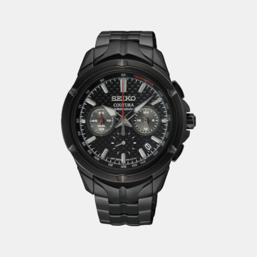 Coutura Men Quartz Black Dial Chronograph Stainless Steel Watch SSB443P1