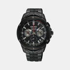 Coutura Men Quartz Black Dial Chronograph Stainless Steel Watch SSB443P1