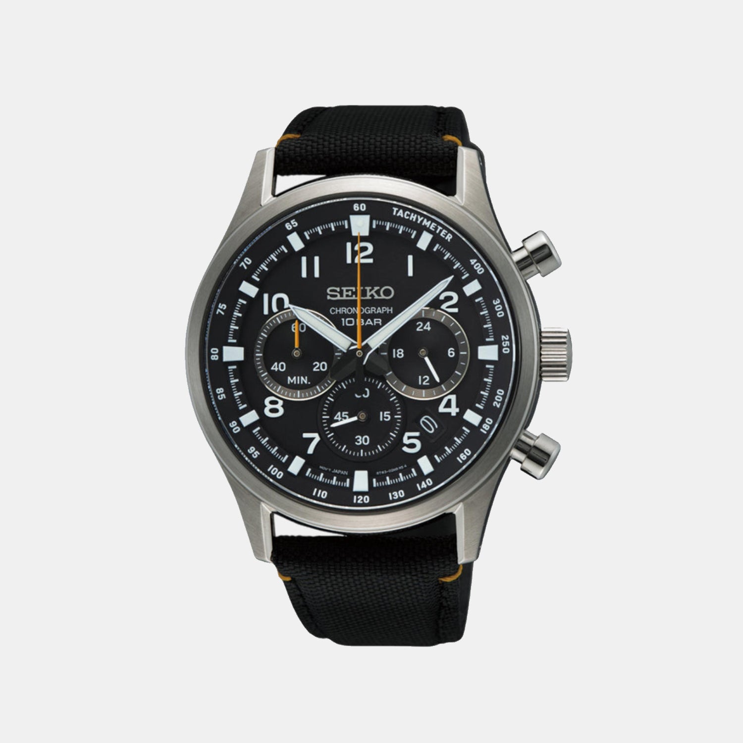Seiko Round Black Chronograph watch