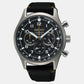 Dress Quartz Men Black Dail Chronograph Nylon Watch SSB449P1