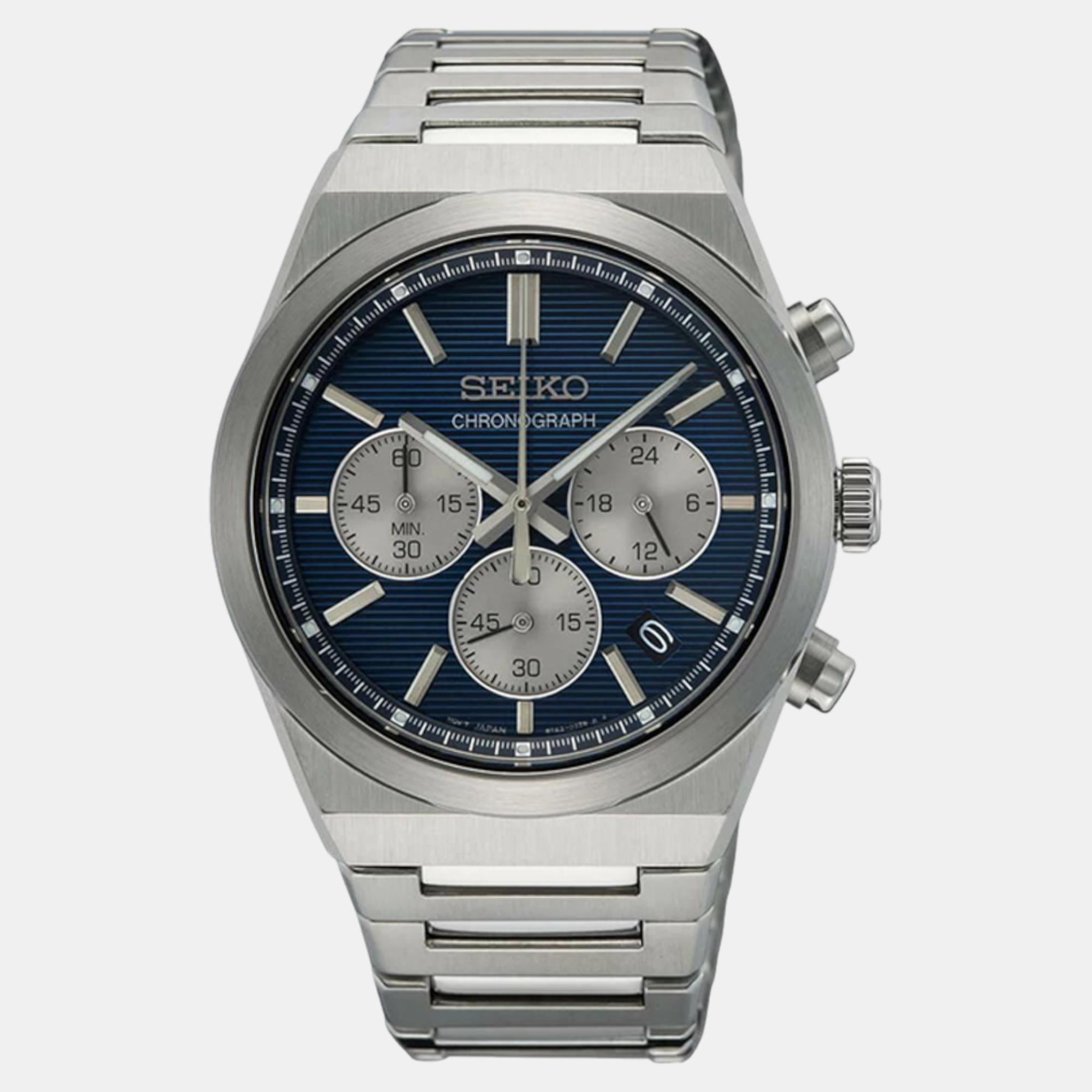Seiko Men Round Blue watch
