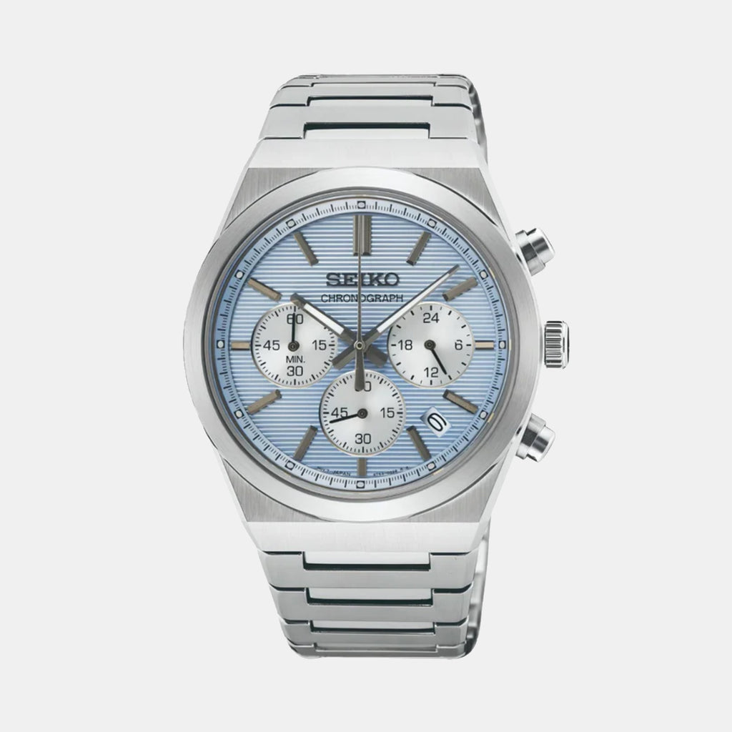 Conceptual Men Quartz Light Blue Dial Chronograph Stainless Steel Watch SSB459P1