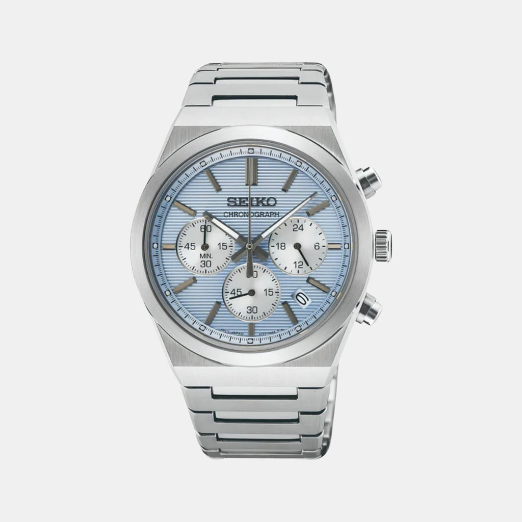 Conceptual Men Quartz Light Blue Dial Chronograph Stainless Steel Watch SSB459P1