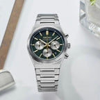 Conceptual Men Quartz Green Dial Chronograph Stainless Steel Watch SSB461P1