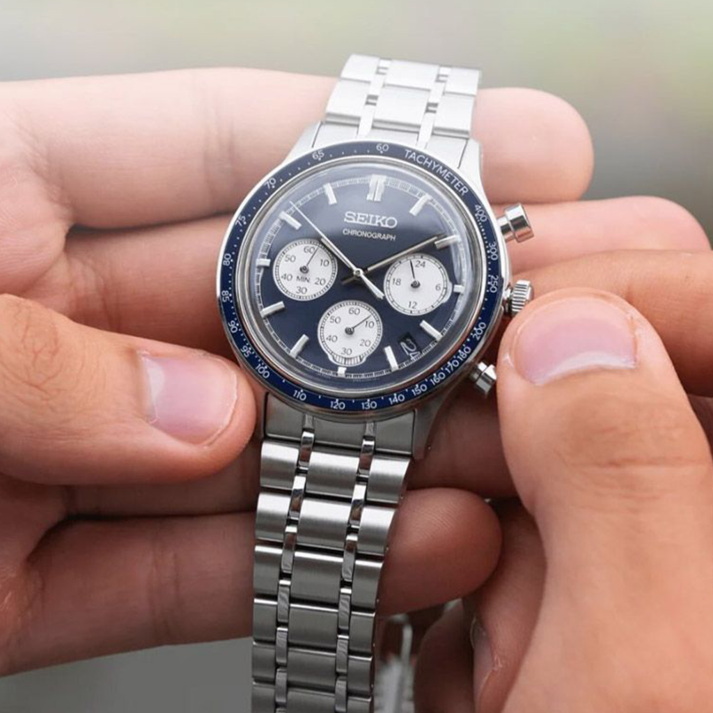 Men Quartz Blue Dial Chronograph Stainless Steel Watch SSB477P1