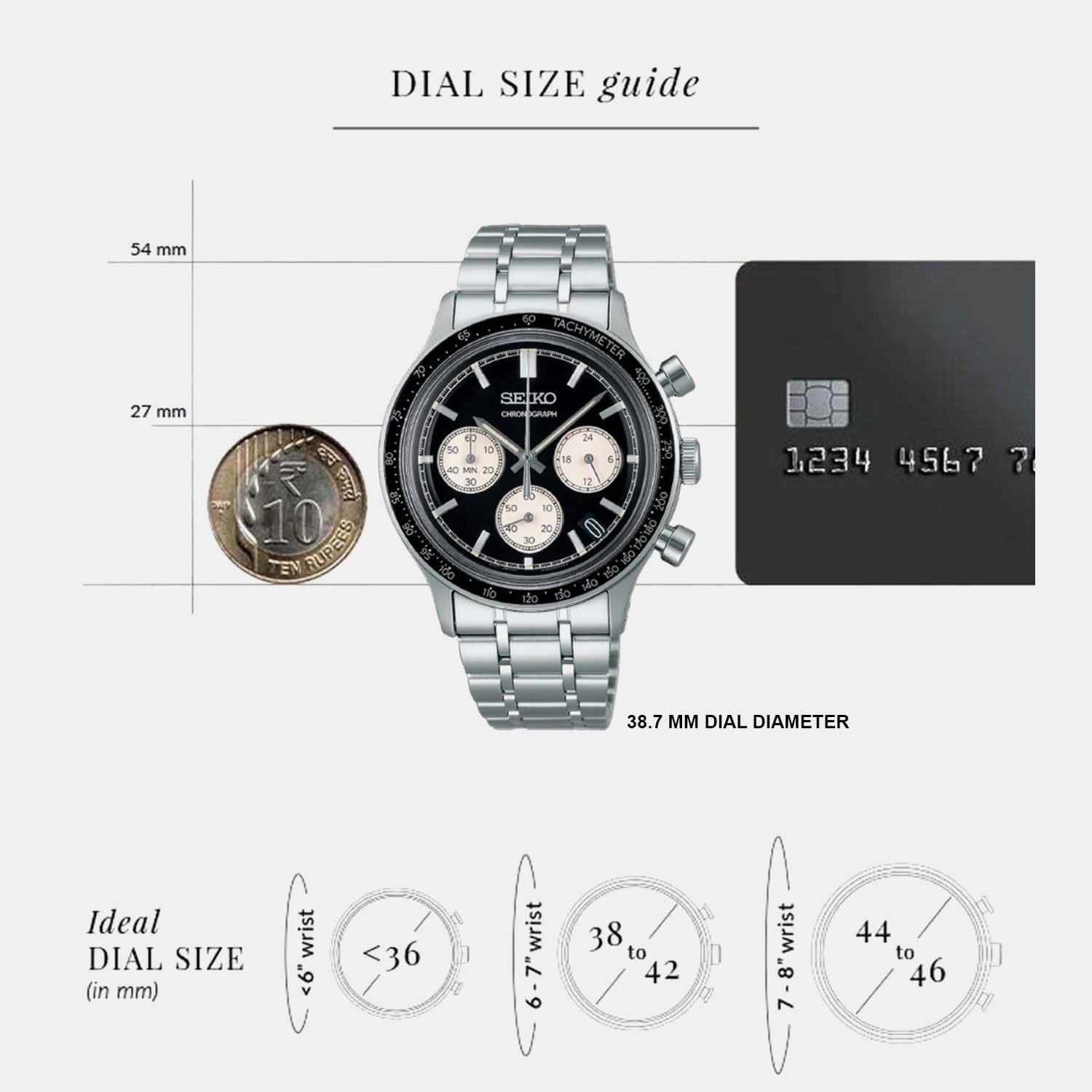 Men Quartz Black Dial Chronograph Stainless Steel Watch SSB479P1