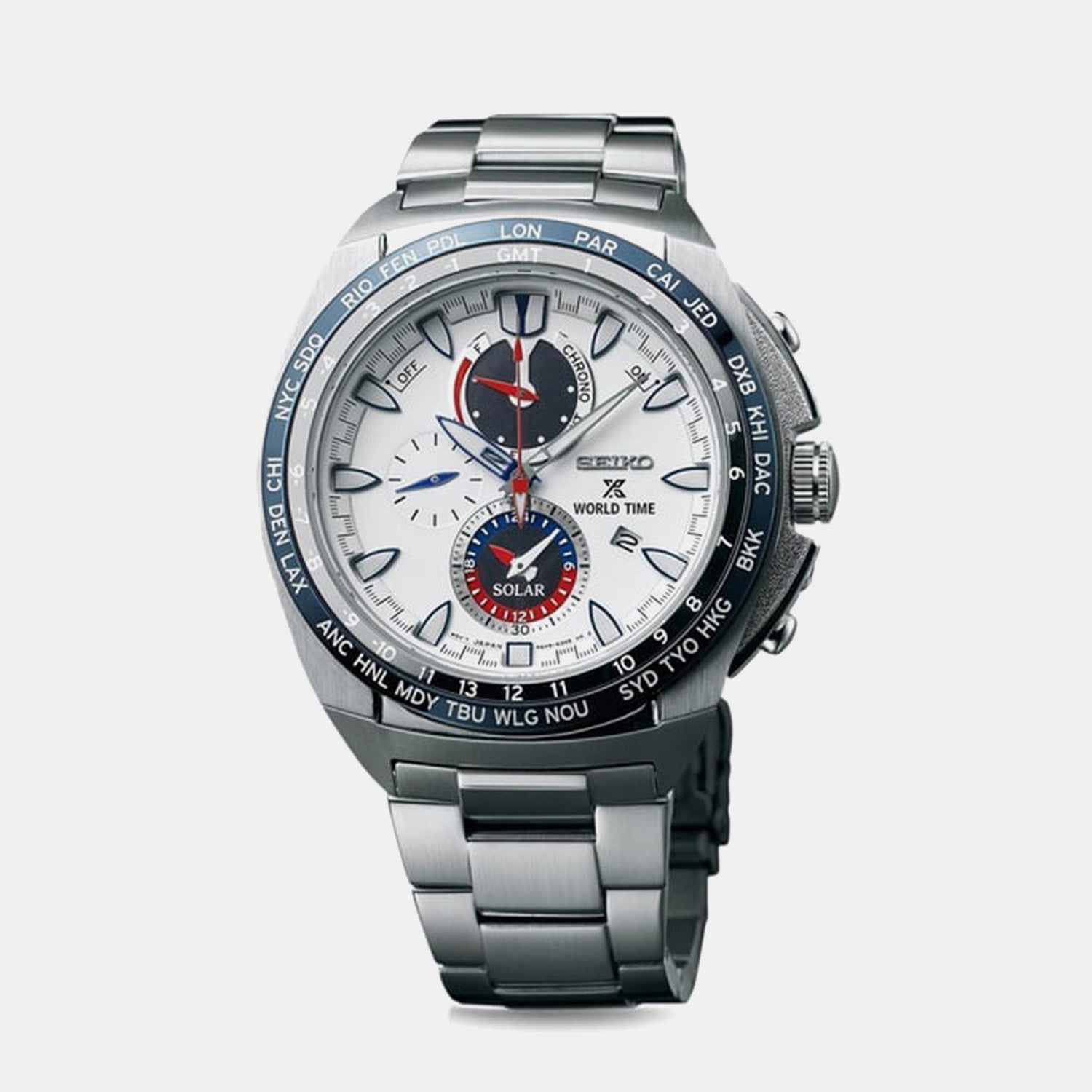 Prospex Men Solar White Dial Chronograph Stainless Steel Watch SSC485P1