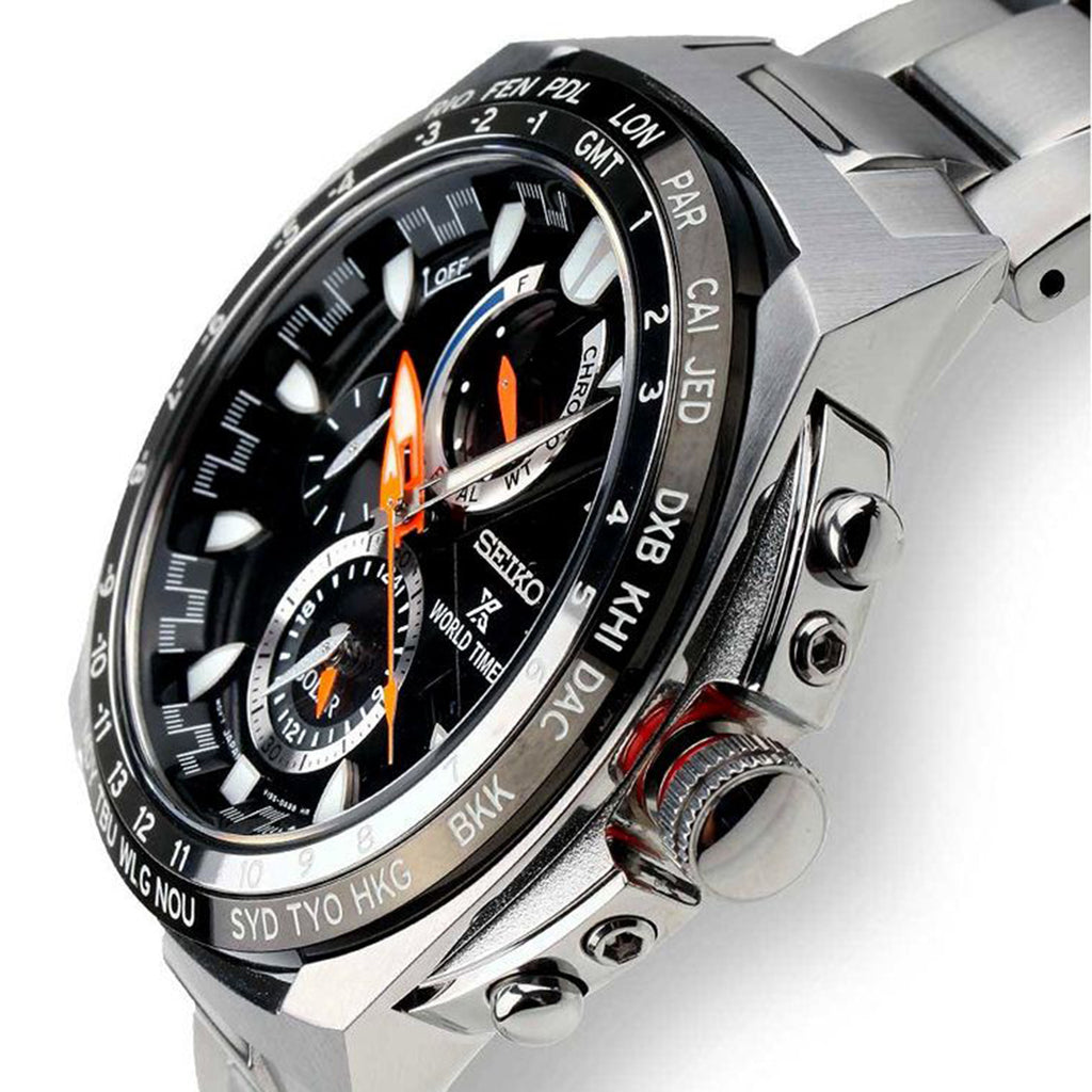 Prospex Men Solar Black Dial Chronograph Stainless Steel Watch SSC487P1