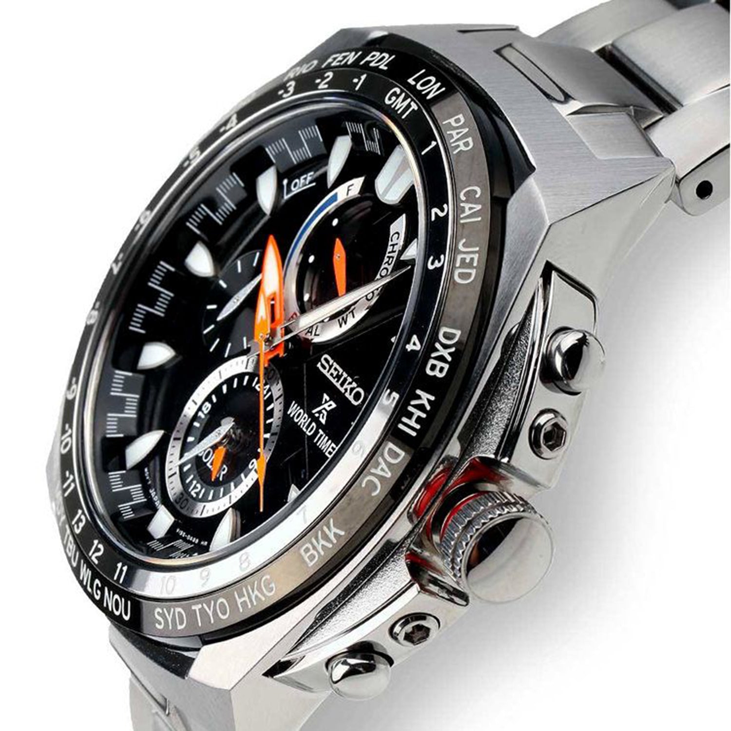 Prospex Men Solar Black Dial Chronograph Stainless Steel Watch SSC487P1