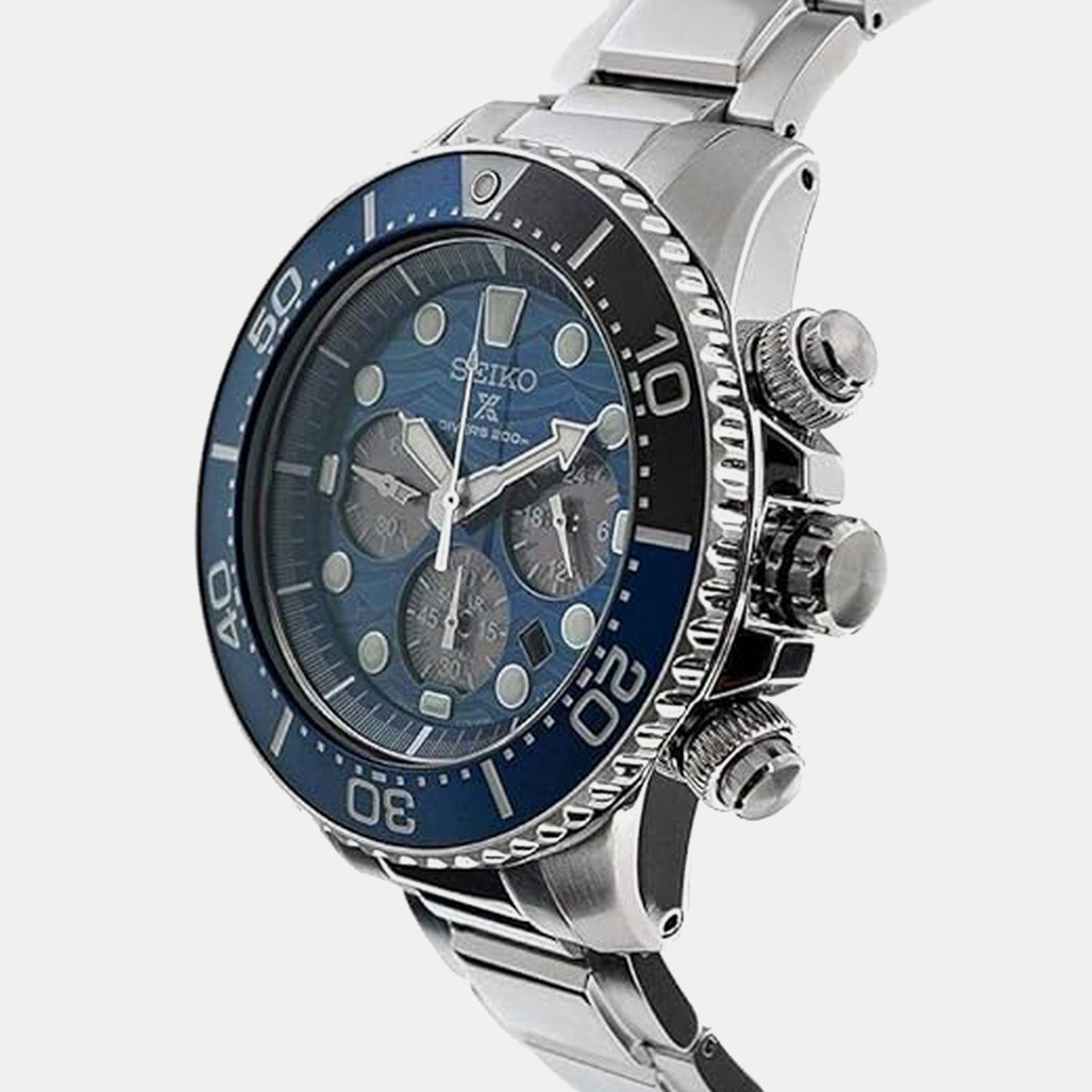 Prospex Men Solar Blue Dial Chronograph Stainless Steel Watch SSC741P1