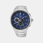 Coutura Men Solar Blue Dial Chronograph Stainless Steel Watch SSC749P1