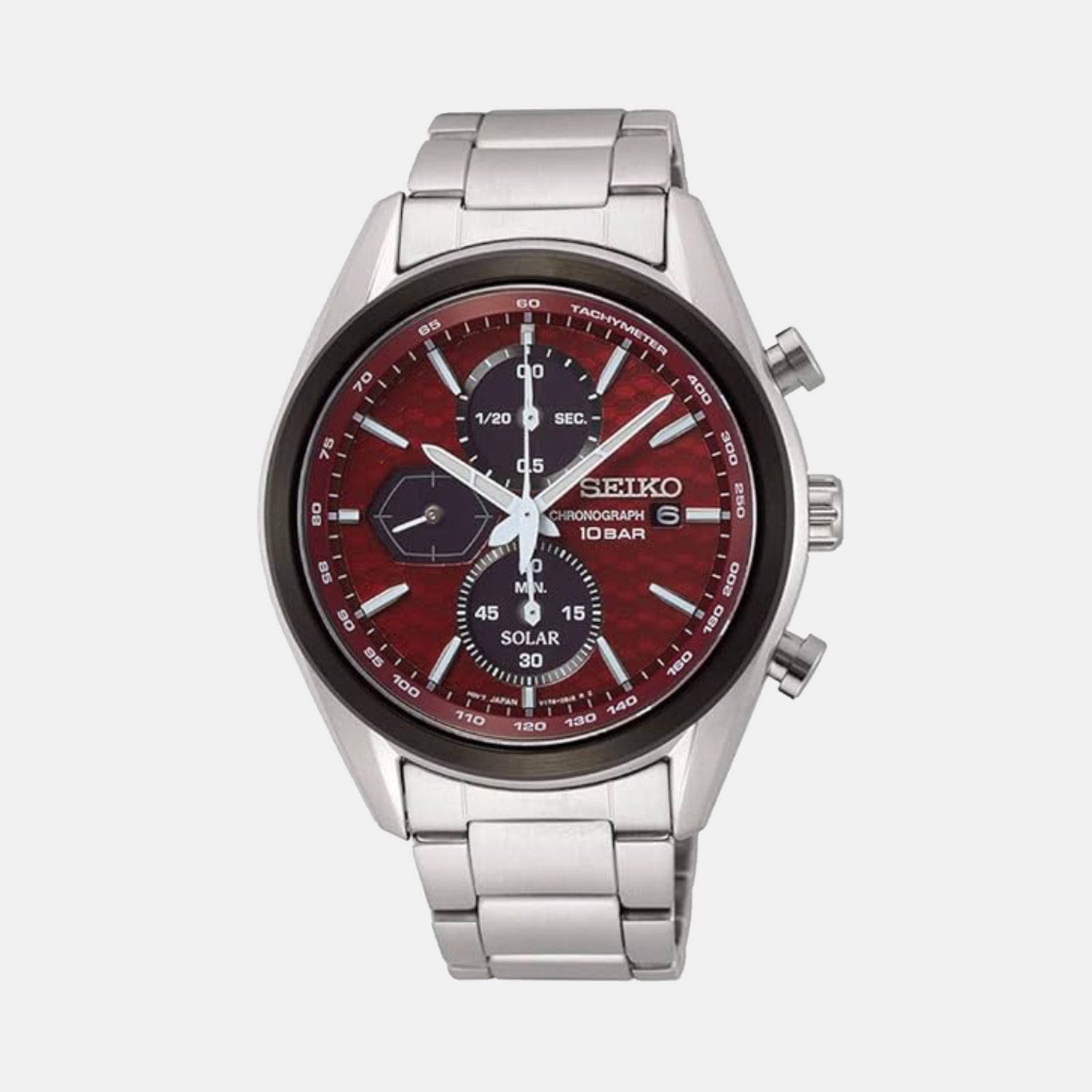 Macchina Sportiva Solar Men Red Dial Chronograph Stainless Steel Watch SSC771P1