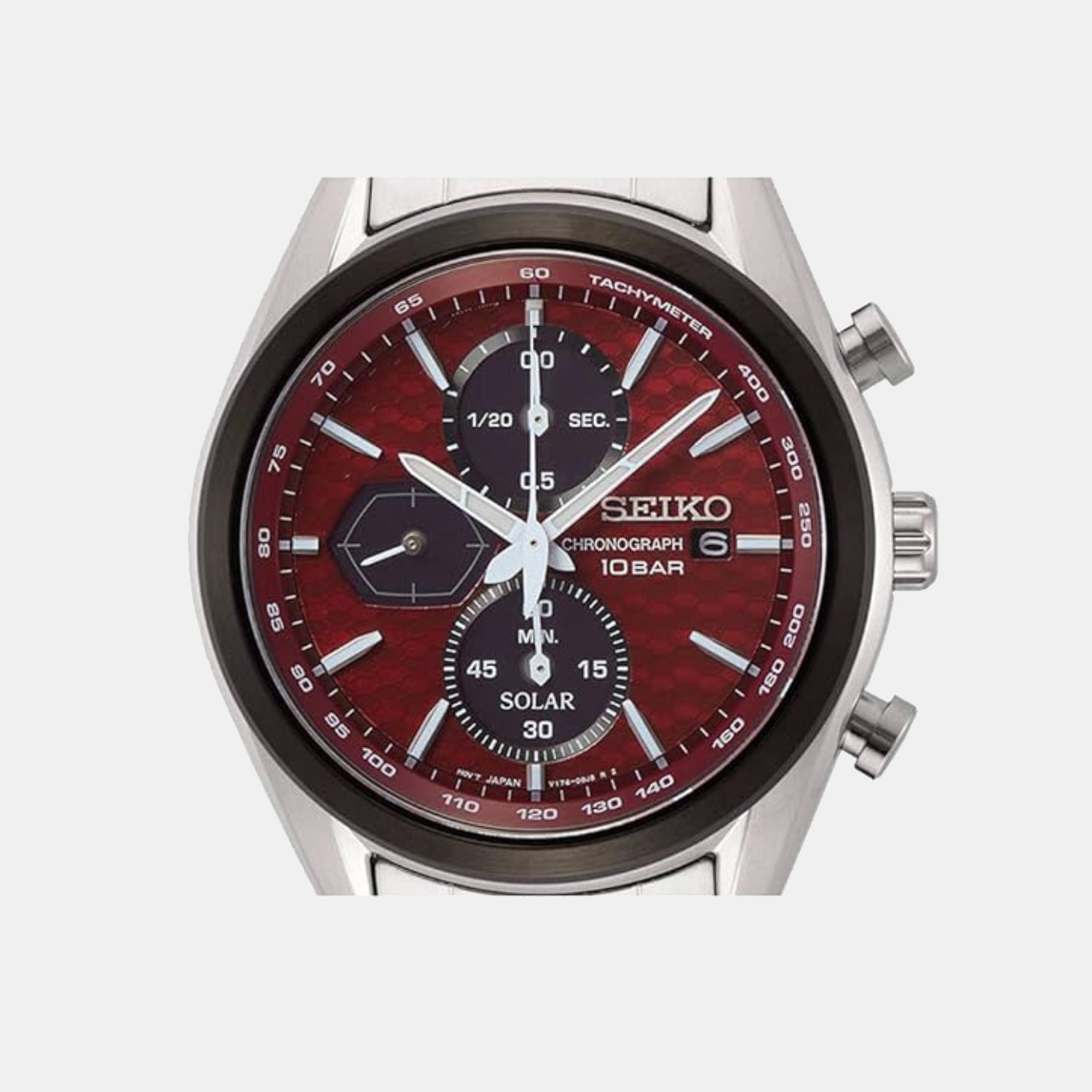 Macchina Sportiva Solar Men Red Dial Chronograph Stainless Steel Watch SSC771P1