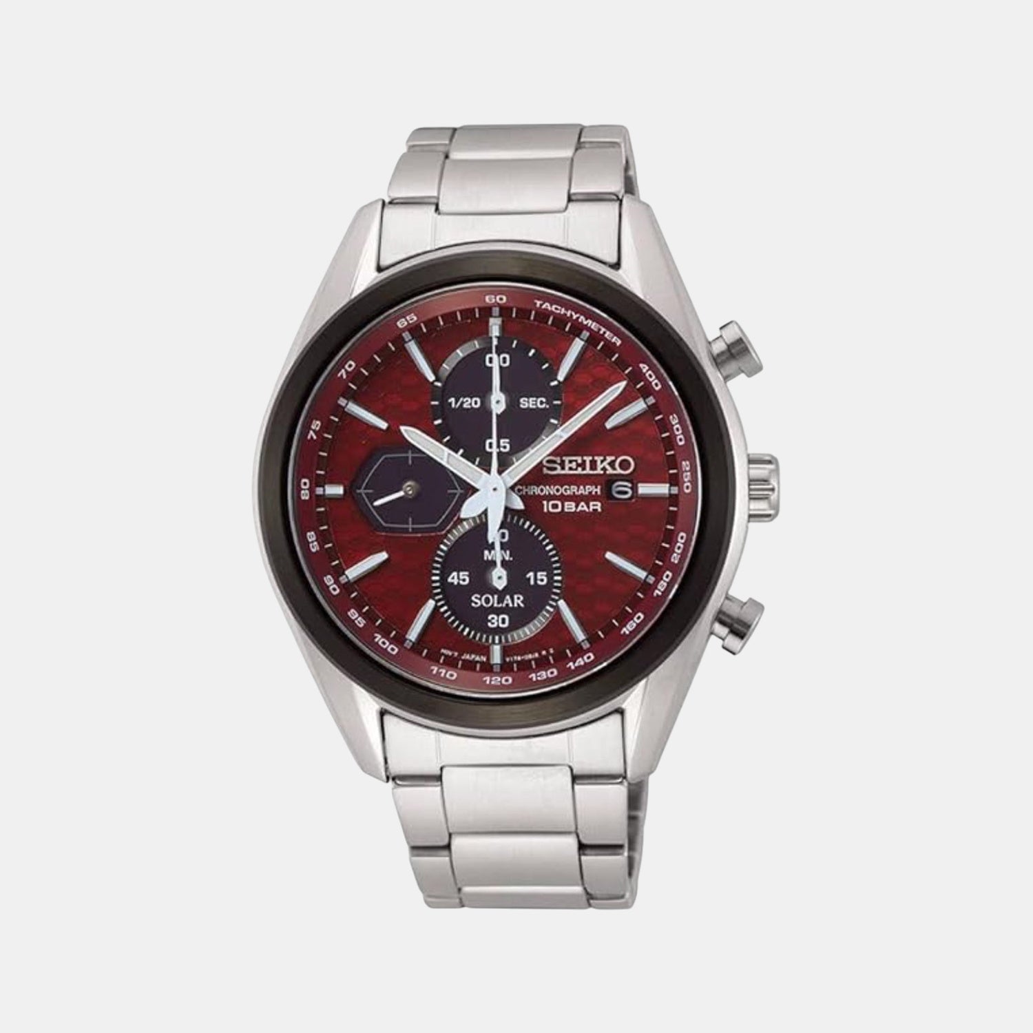 Macchina Sportiva Solar Men Red Dial Chronograph Stainless Steel Watch SSC771P1