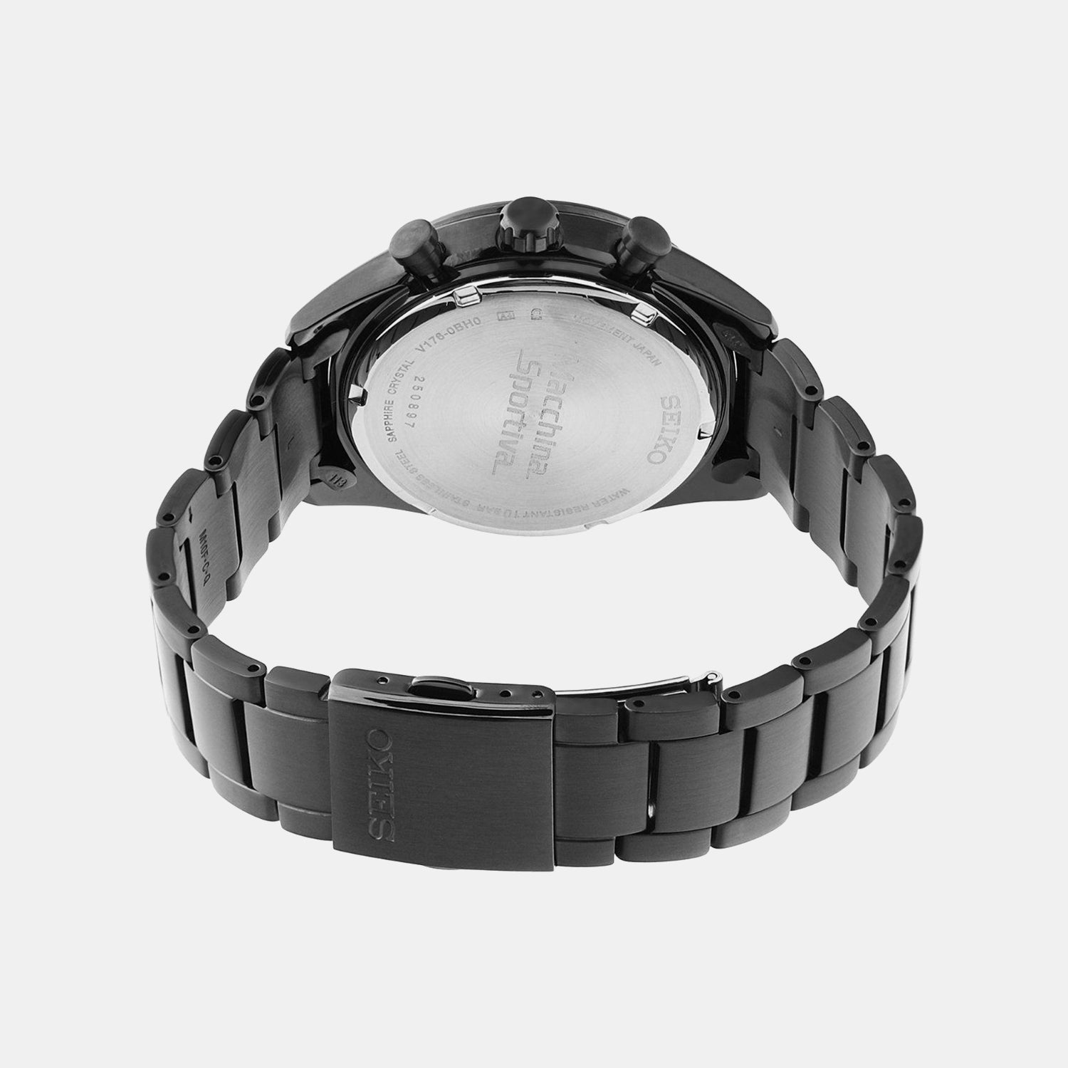 Macchina Sportiva Men Solar Black Dial Chronograph Stainless Steel Watch SSC773P1