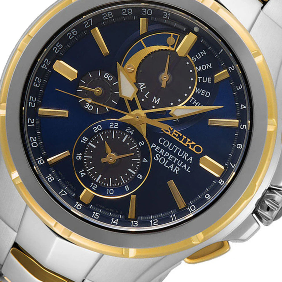 Coutura Men Solar Blue Dial Chronograph Stainless Steel Watch SSC798P1