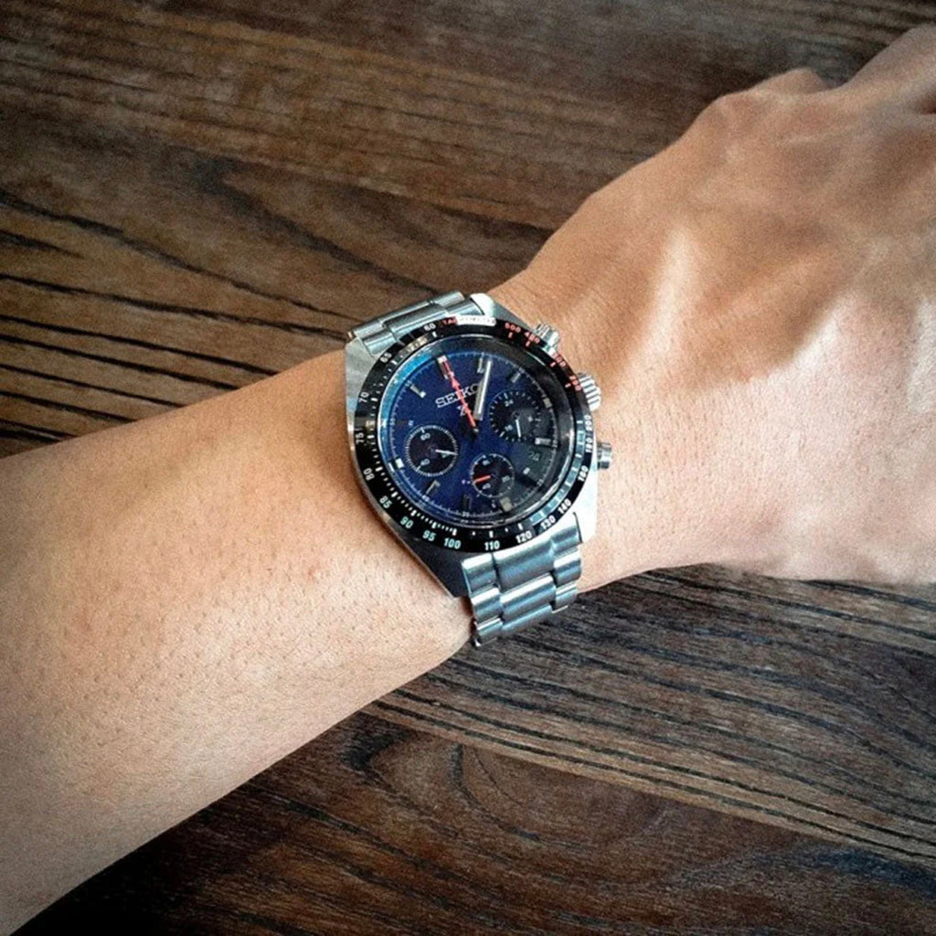 Prospex Men Solar Blue Dial Chronograph Stainless Steel Watch SSC815P1