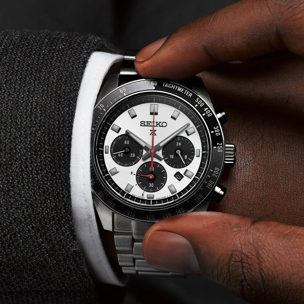 Prospex Men Solar White Dial Chronograph Stainless Steel Watch SSC911P1