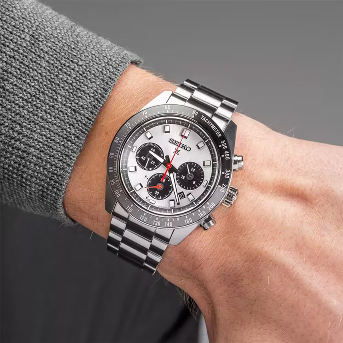 Prospex Men Solar White Dial Chronograph Stainless Steel Watch SSC911P1