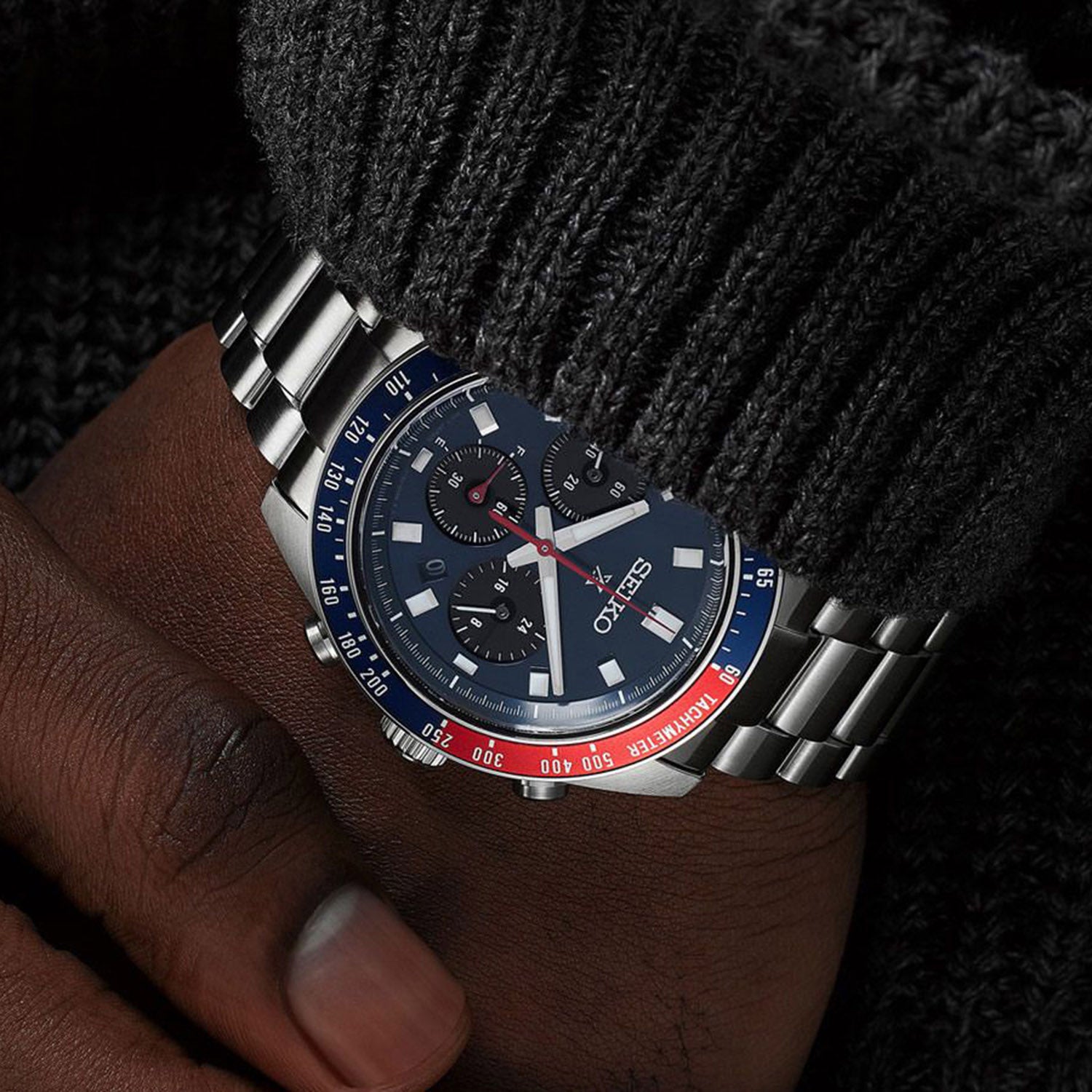 Prospex Men Solar Blue Dial Chronograph Stainless Steel Watch SSC913P1