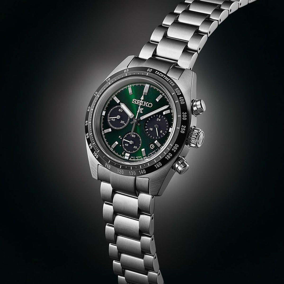 Prospex Men Solar Green Dial Chronograph Stainless Steel Watch SSC933P1