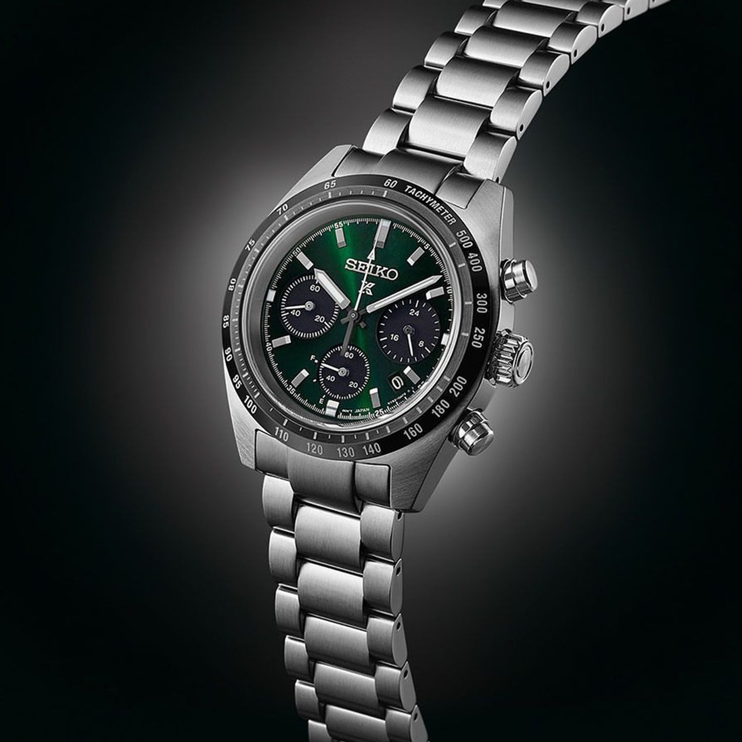 Prospex Men Solar Green Dial Chronograph Stainless Steel Watch SSC933P1