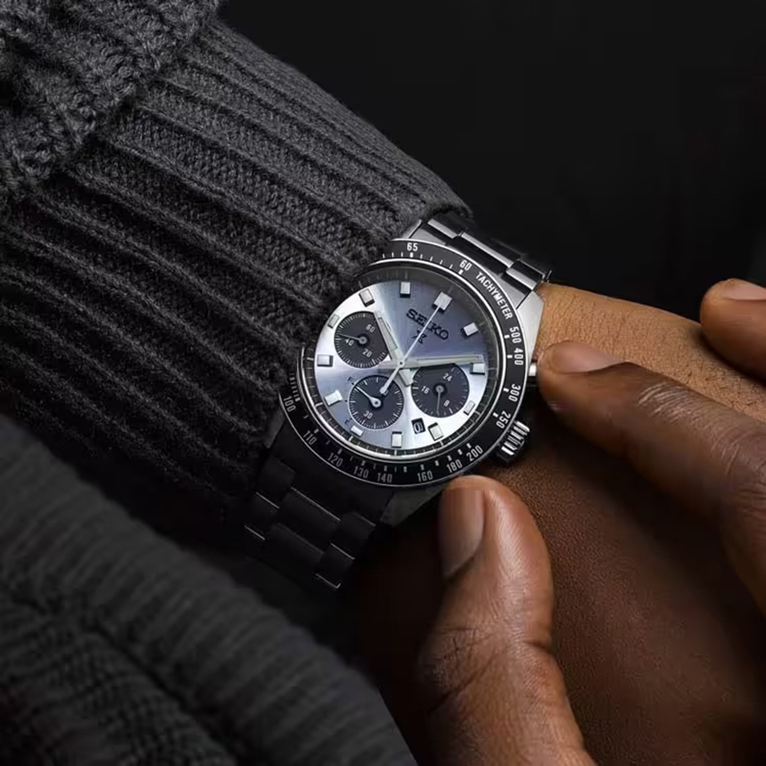 Prospex Men Solar Blue Dial Chronograph Stainless Steel Watch SSC935P1