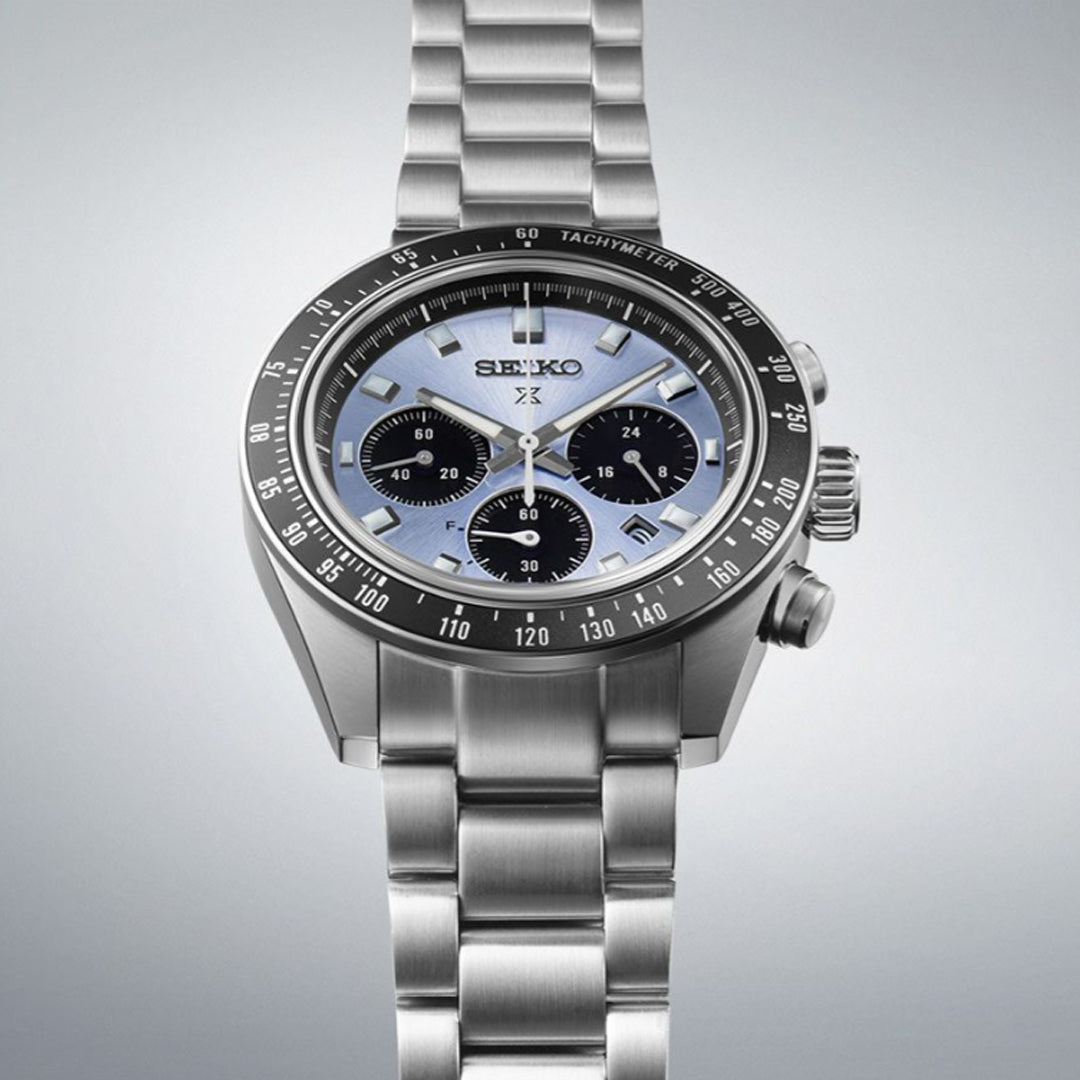Seiko Prospex Men Solar Blue Dial Chronograph Stainless Steel
