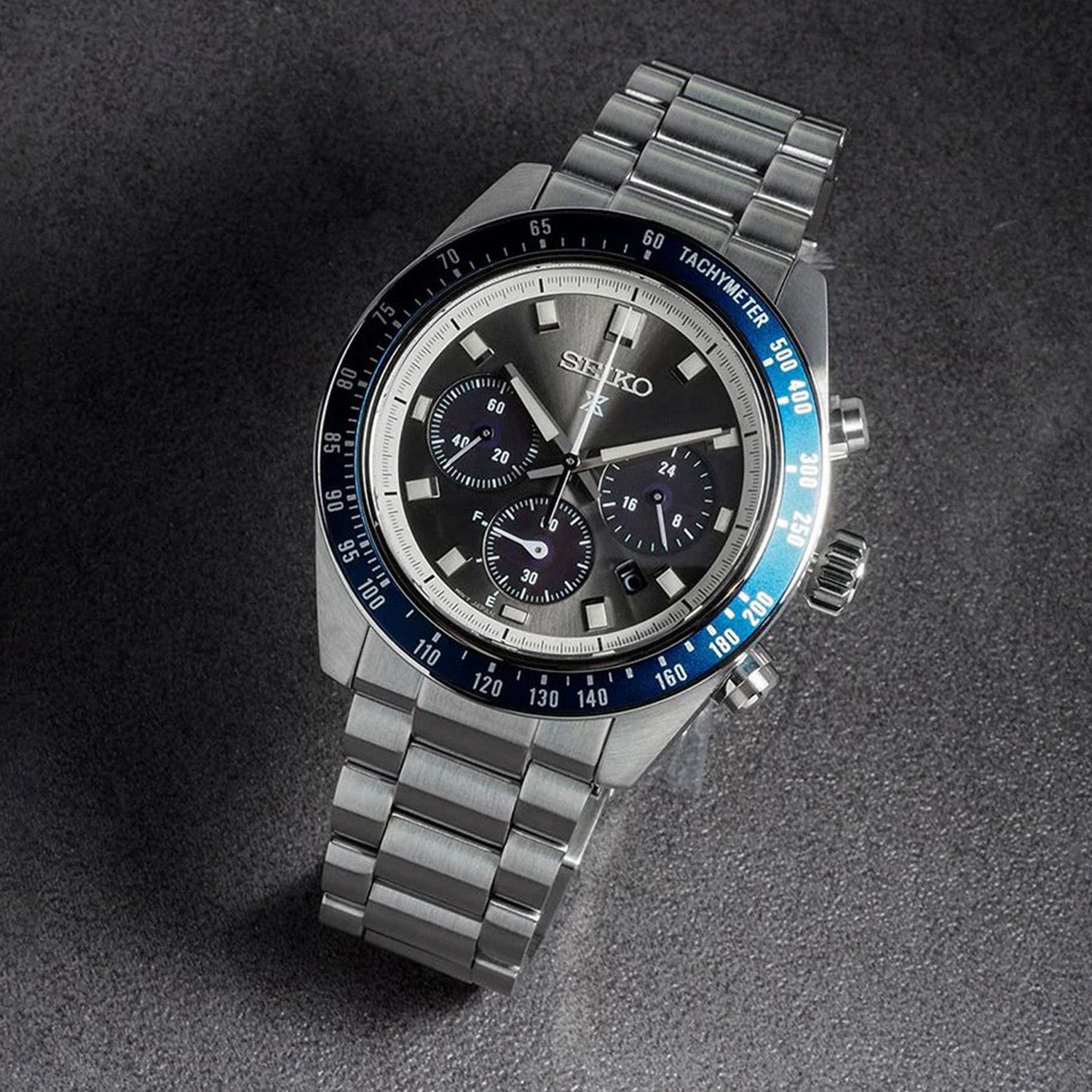 Prospex Men Solar Grey Dial Chronograph Stainless Steel Watch SSC939P1