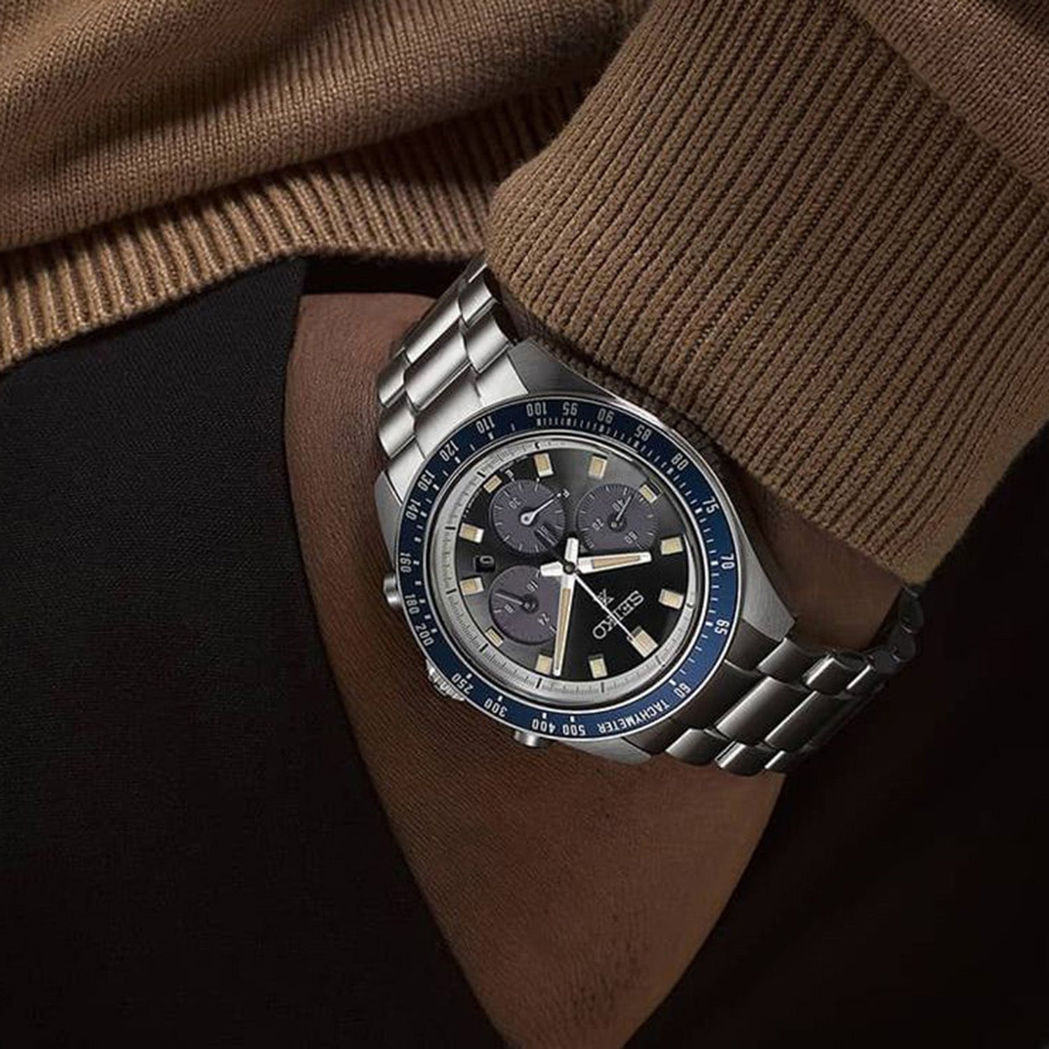 Prospex Men Solar Grey Dial Chronograph Stainless Steel Watch SSC939P1