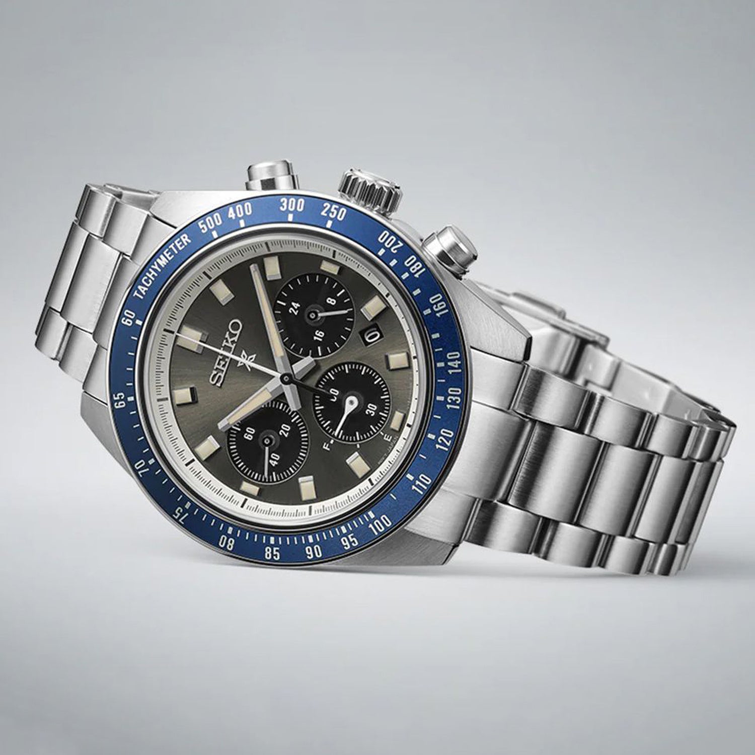 Prospex Men Solar Grey Dial Chronograph Stainless Steel Watch SSC939P1