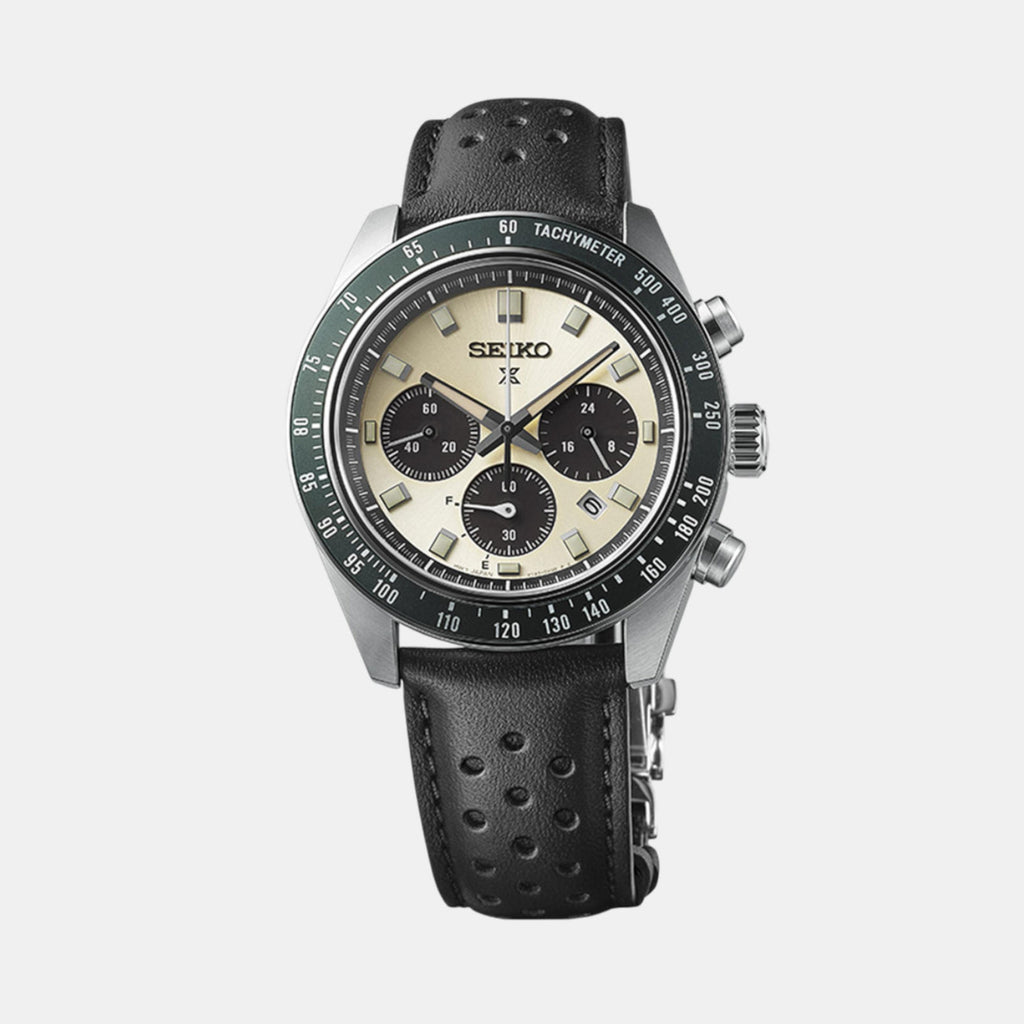 Prospex Men Solar Ivory Dial Chronograph Leather Watch SSC943P1