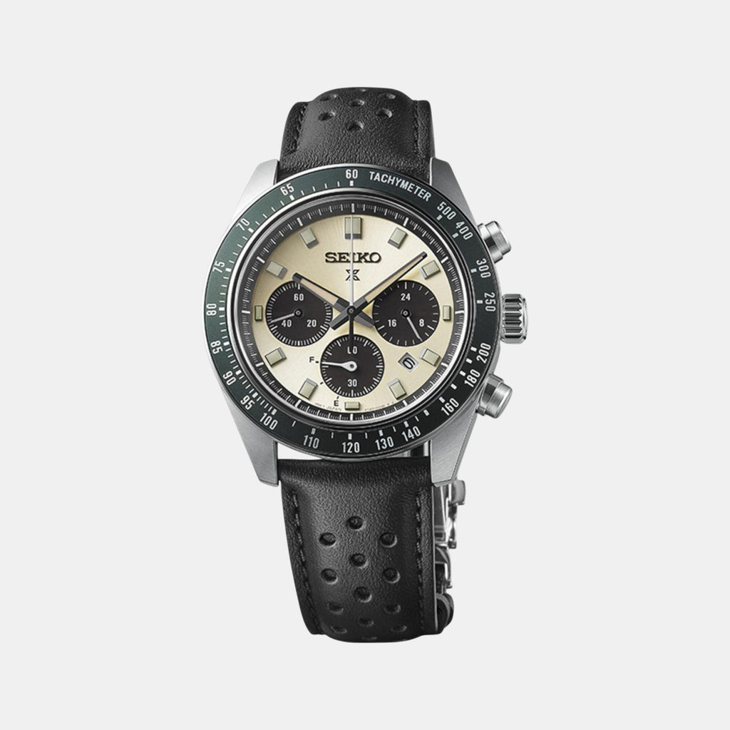 Prospex Men Solar Ivory Dial Chronograph Leather Watch SSC943P1